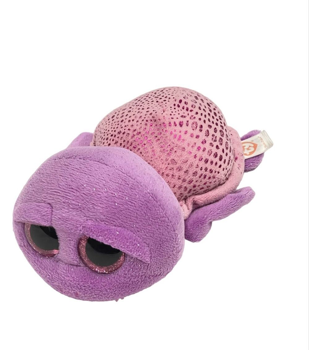 Vintage Ty Beanie Boo Slow-Poke Turtle plush 6" pink purple 2014